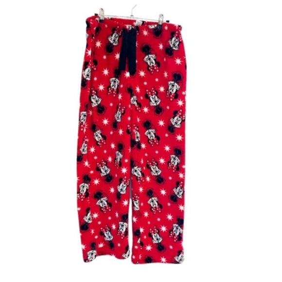 Disney Pants - Women's DISNEY Plush Pant Minnie MEDIUM (8-10) NWT Red with B/W SOFT